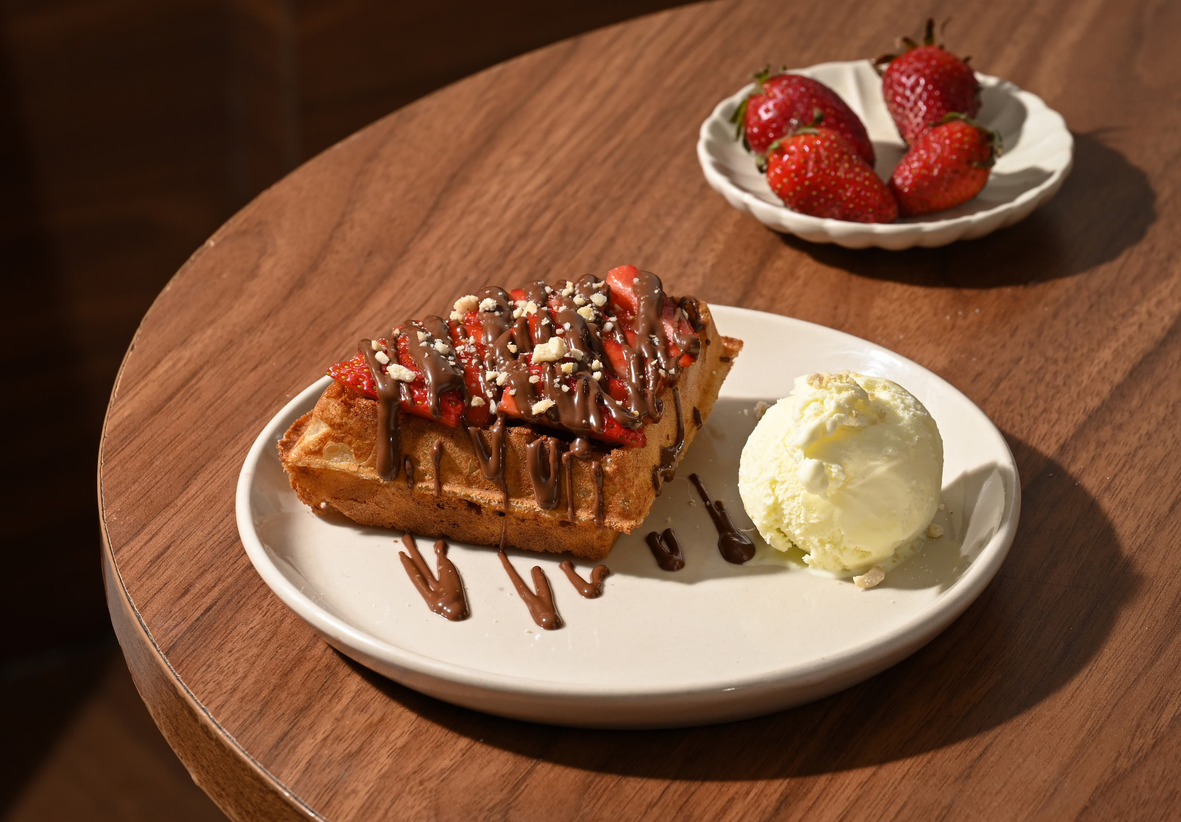 Strawberry Nutella waffle